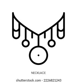 necklace icon. Line Art Style Design Isolated On White Background