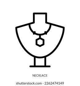 necklace icon. Line Art Style Design Isolated On White Background