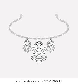 Necklace icon line element. Vector illustration of necklace icon line isolated on clean background for your web mobile app logo design.