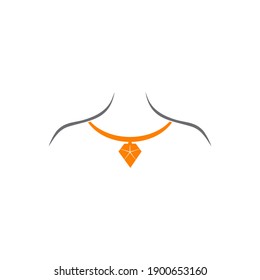 Necklace icon logo design vector template