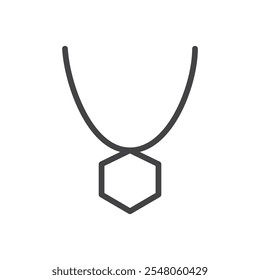 Necklace icon Logo symbol outline set