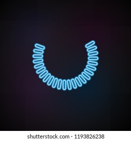 necklace icon in neon style. One of Woman Accessories collection icon can be used for UI, UX