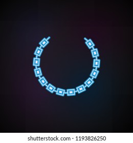 necklace icon in neon style. One of Woman Accessories collection icon can be used for UI, UX