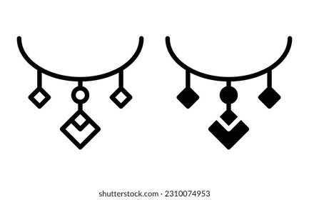 Necklace icon with outline and glyph style.