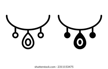 Necklace icon with outline and glyph style.