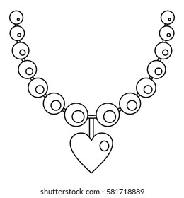 Necklace icon. Outline illustration of necklace vector icon for web