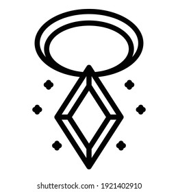 Necklace icon. Outline necklace vector icon for web design isolated on white background