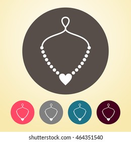 Necklace Icon in round shape.
