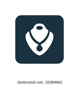 necklace icon Rounded squares button, on white background 