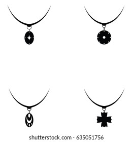 Necklace icon set
