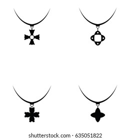 Necklace icon set