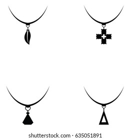 Necklace icon set