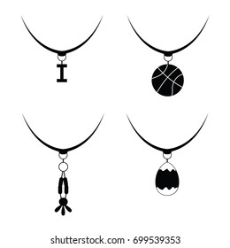 Necklace icon set