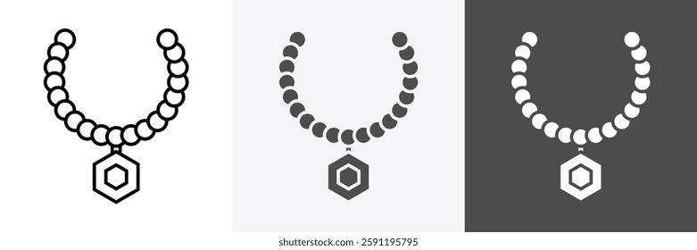 Necklace Icon set vector art