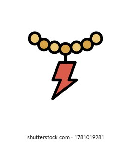 Necklace icon. Simple color with outline vector elements of rock n roll icons for ui and ux, website or mobile application