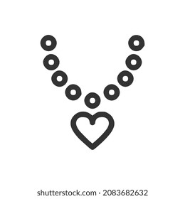 Necklace icon. Simple illustration of necklace vector icon for web