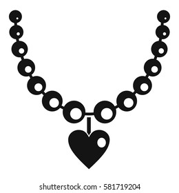 Necklace icon. Simple illustration of necklace vector icon for web