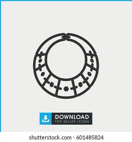 necklace icon. simple outline necklace vector icon. on white background.