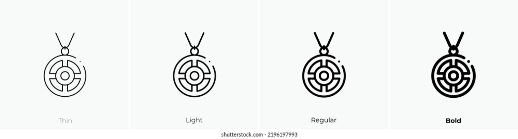 Necklace Icon. Thin, Light Regular And Bold Style Design Isolated On White Background