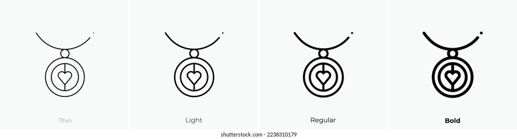 necklace icon. Thin, Light Regular And Bold style design isolated on white background