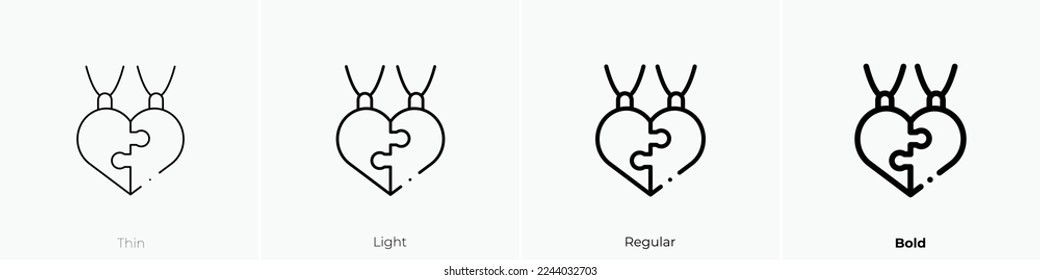 necklace icon. Thin, Light Regular And Bold style design isolated on white background