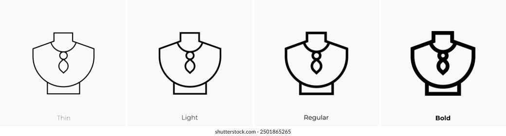 Halskettensymbol. Dünnes, helles Design im regulären und kühlen Stil, einzeln auf weißem Hintergrund