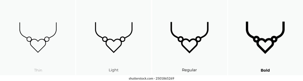 necklace icon. Thin, Light Regular And Bold style design isolated on white background