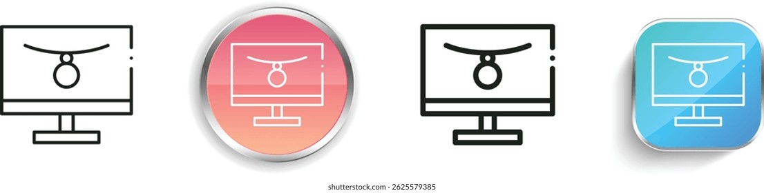 necklace icon. Thin Linear, Regular and Button Style Design Isolated On White Background