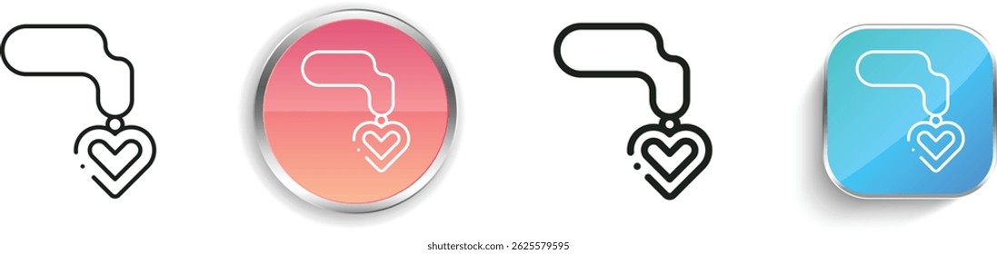 necklace icon. Thin Linear, Regular and Button Style Design Isolated On White Background