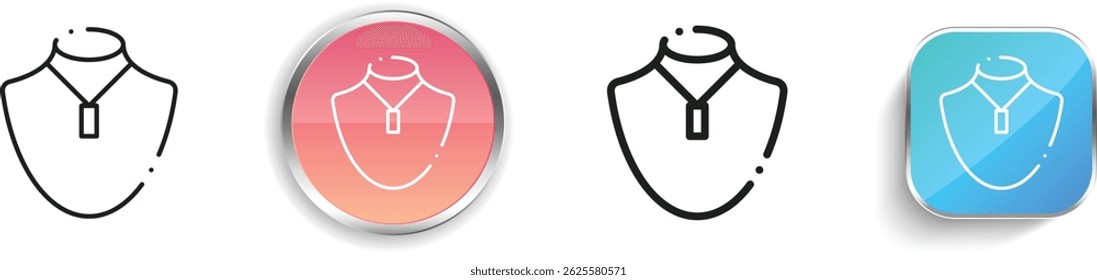 necklace icon. Thin Linear, Regular and Button Style Design Isolated On White Background