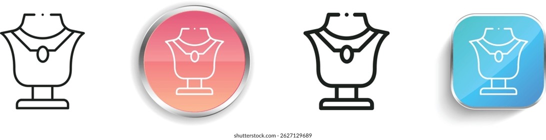 necklace icon. Thin Linear, Regular and Button Style Design Isolated On White Background