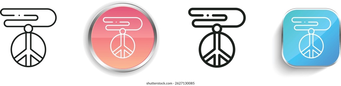 necklace icon. Thin Linear, Regular and Button Style Design Isolated On White Background