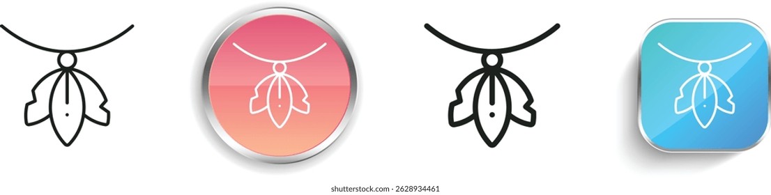 necklace icon. Thin Linear, Regular and Button Style Design Isolated On White Background