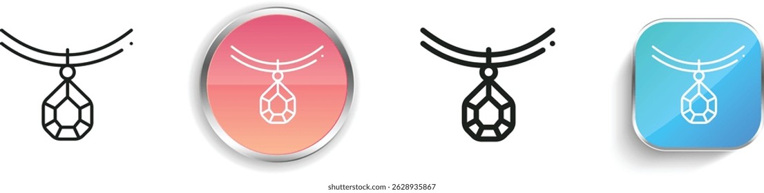 necklace icon. Thin Linear, Regular and Button Style Design Isolated On White Background