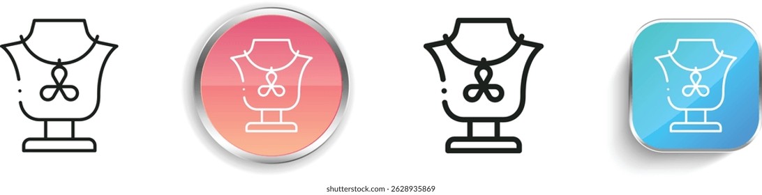 necklace icon. Thin Linear, Regular and Button Style Design Isolated On White Background