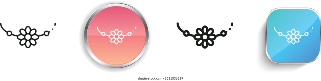 necklace icon. Thin Linear, Regular and Button Style Design Isolated On White Background