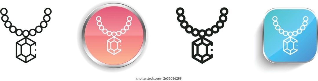 necklace icon. Thin Linear, Regular and Button Style Design Isolated On White Background