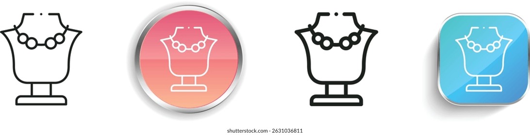 necklace icon. Thin Linear, Regular and Button Style Design Isolated On White Background