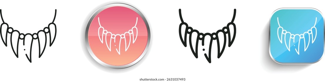 necklace icon. Thin Linear, Regular and Button Style Design Isolated On White Background