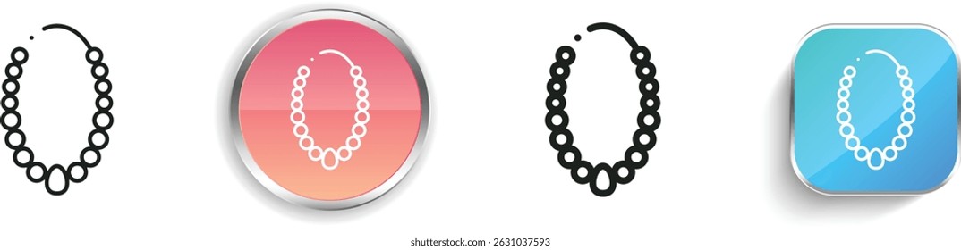 necklace icon. Thin Linear, Regular and Button Style Design Isolated On White Background