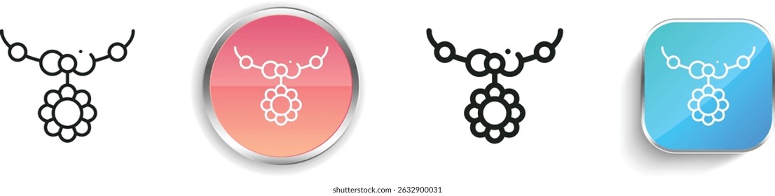 necklace icon. Thin Linear, Regular and Button Style Design Isolated On White Background