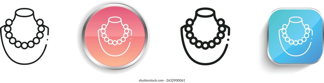 necklace icon. Thin Linear, Regular and Button Style Design Isolated On White Background