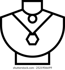 necklace icon. Thin linear style design isolated on white background