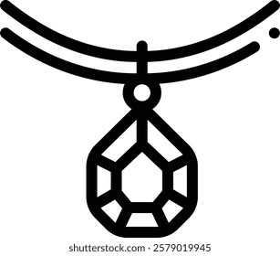 necklace icon. Thin Linear Style Design Isolated On White Background