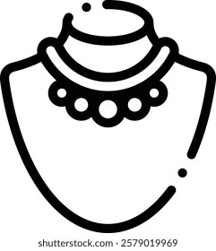 necklace icon. Thin Linear Style Design Isolated On White Background