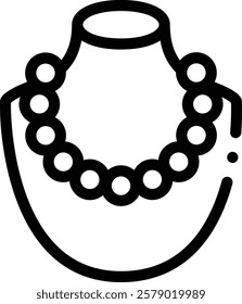 necklace icon. Thin Linear Style Design Isolated On White Background