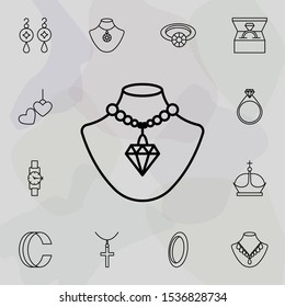 necklace icon. Universal set of jewelry for website design and development, app development