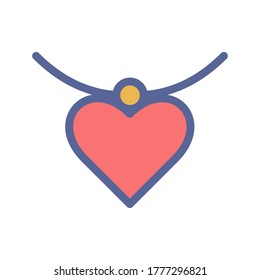 necklace icon vector illustration filled outline style. mother's day icon set.