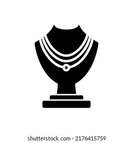 necklace icon vector illustration logo template for many purpose. Isolated on white background. glyph style.