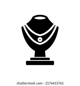 necklace icon vector illustration logo template for many purpose. Isolated on white background. glyph style.